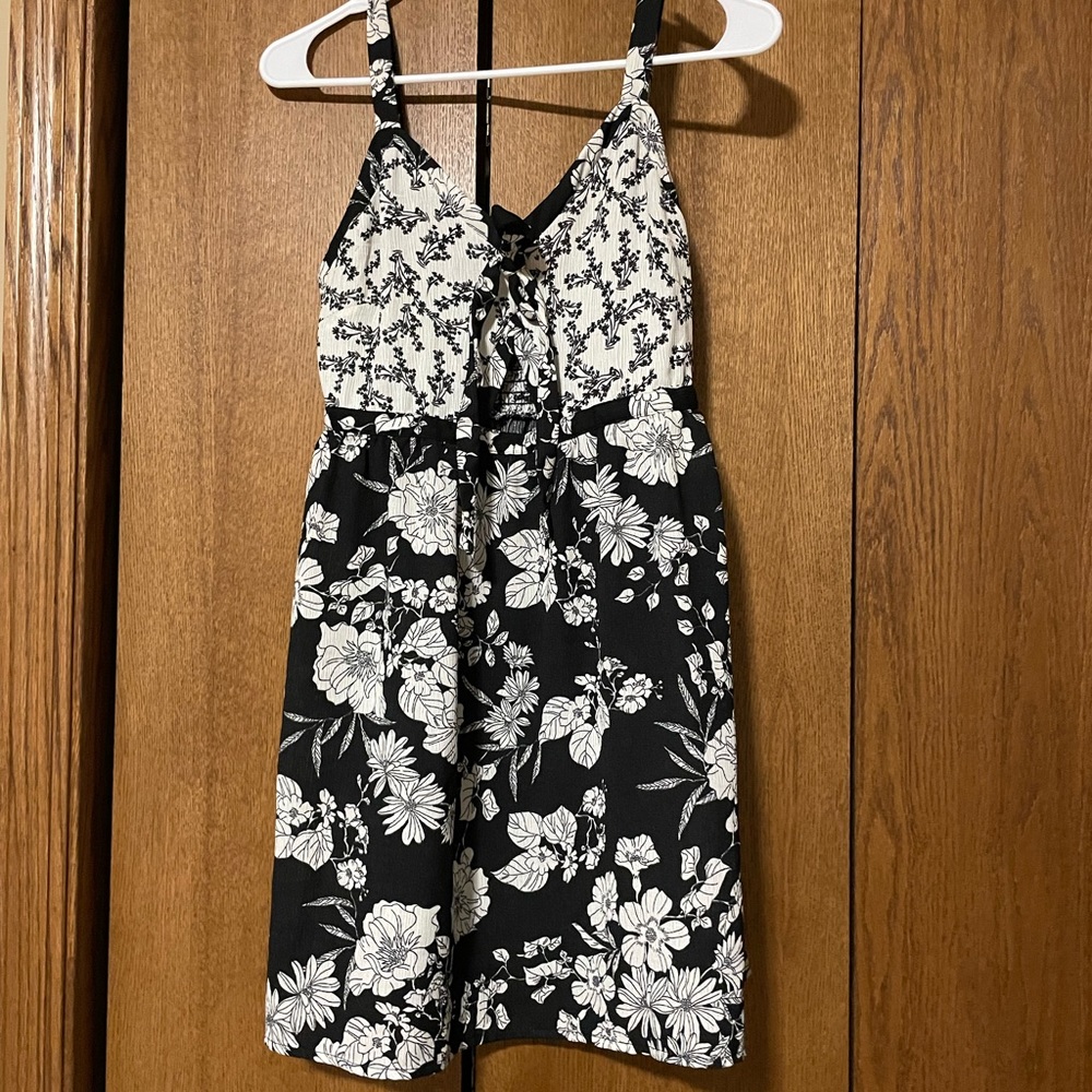 Black and white floral dress